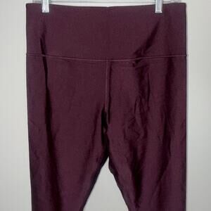 Athleta Women's Size Large Maroon Metallic Activewear Stretch Yoga Pant